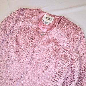 Carissimo Blazer Womens Size 8 Jacket Pink Beaded Embroidered Blazer Suit Top